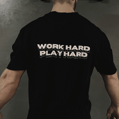 Oversized T-Shirt 'Work Hard Play Hard'