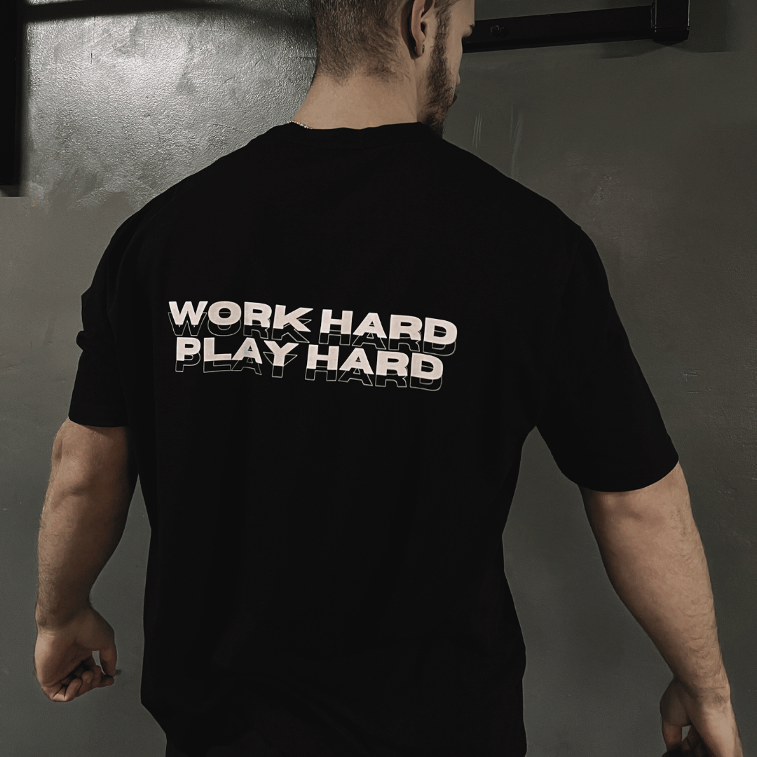 Oversized T-Shirt 'Work Hard Play Hard'